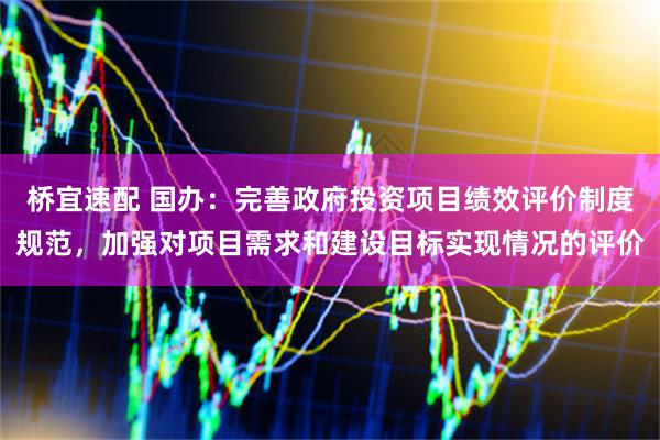 桥宜速配 国办：完善政府投资项目绩效评价制度规范，加强对项目需求和建设目标实现情况的评价