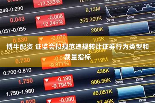 博牛配资 证监会拟规范违规转让证券行为类型和裁量指标